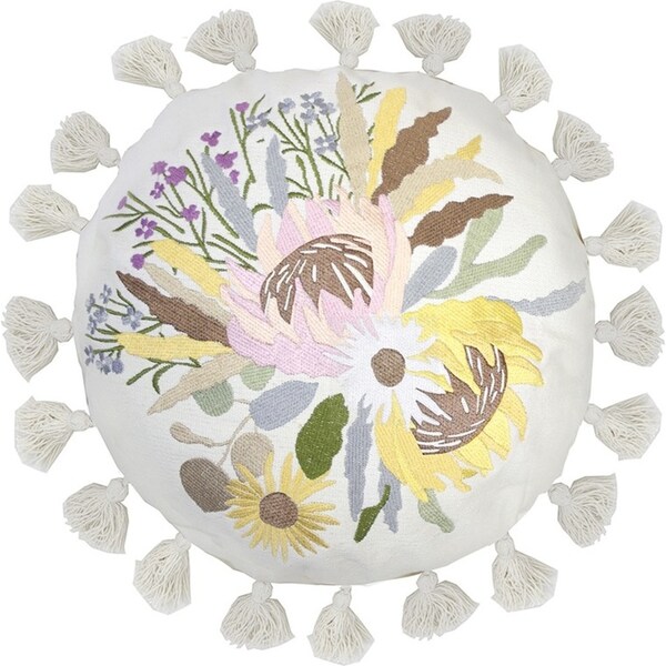 Bambury Decorative Makea Circle Cushion 45 x 45cm Home Decor Cotton Woven