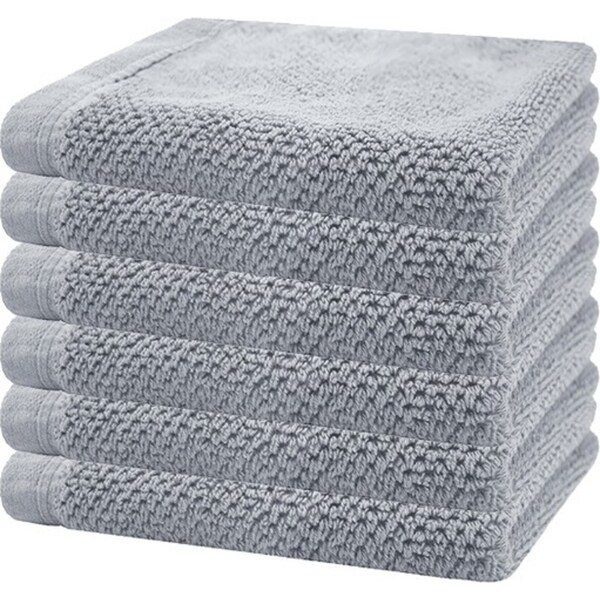 6pc Bambury Home Living Ultra soft Angove Face Washer Dream Cotton Woven 33x33cm