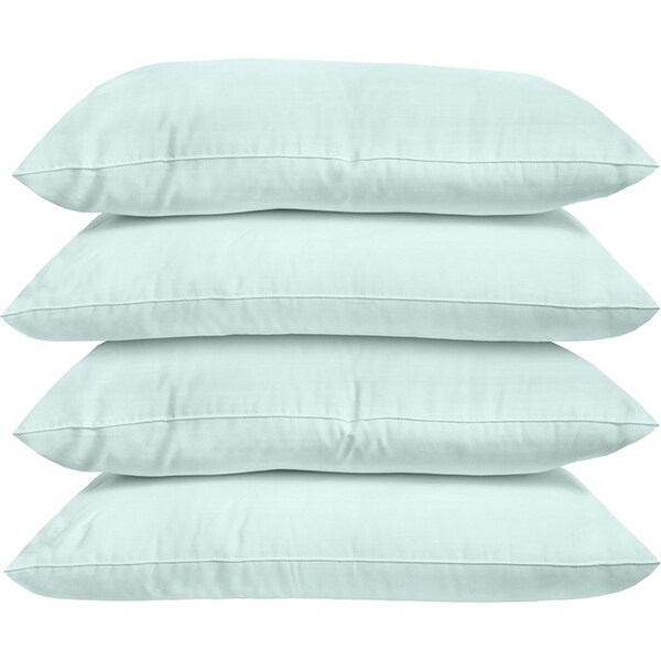 4pc Bambury Plain Dyed Standard Pillowcase Sea Foam Cotton Woven Home Decor