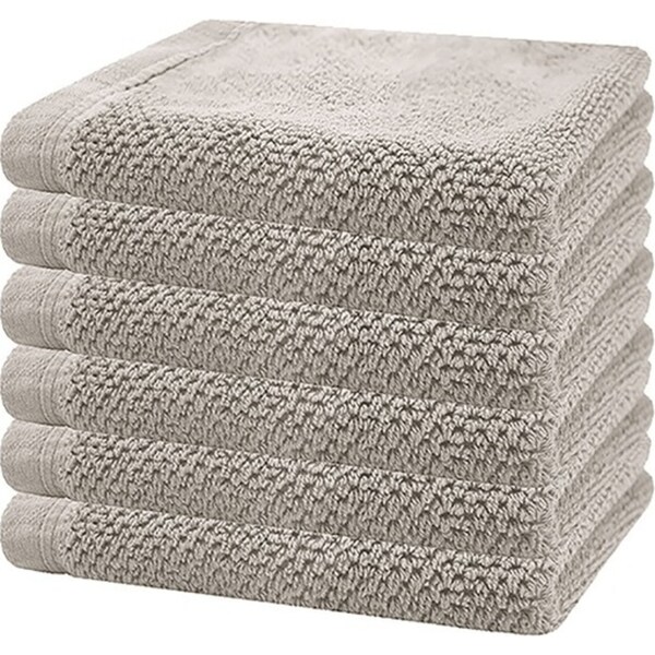 6pc Bambury Ultra soft Angove Face Washer 33x33cm Pebble Cotton Woven Home Decor