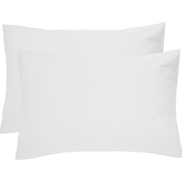 Bambury Home Living Decorative Linen Pillowcase Pair Ivory 48cm x 73cm