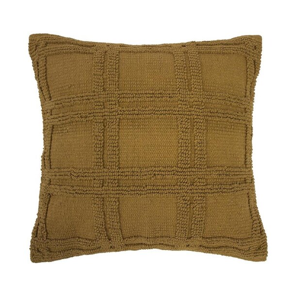 Bambury Home Decor Decorative Christos Square Cushion Tobacco Cotton Woven