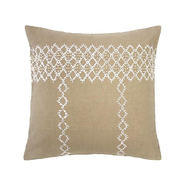 Bambury Home Decor Decorative Marion Square Cushion Latte Cotton Woven