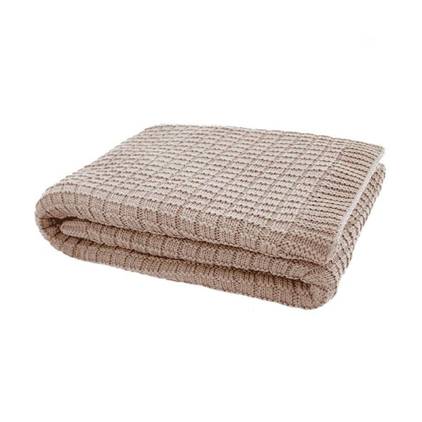 Bambury Decorative Ultra Soft Tanami Throw 130x200cm Latte Cotton Knitted