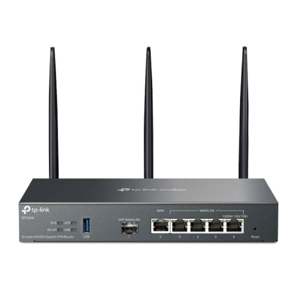 TP-Link ER706W Omada AX3000 Gigabit VPN Router, 6 Gigabit Ports (5 RJ45+1 SFP), Omada Mesh, IPSec, SSL, Wireguard, PPTP, L2TP VPN