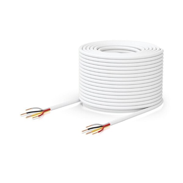 Ubiquiti Door Lock Relay Cable, 500-foot (152.4 m) Spool of Two-pair, low-voltage Cable, 36V DC, Solid bare copper,White, 2Yr Warr