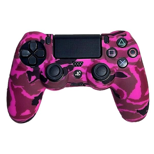 Silicone Cover For PS4 Controller Case Skin - Magenta Camo