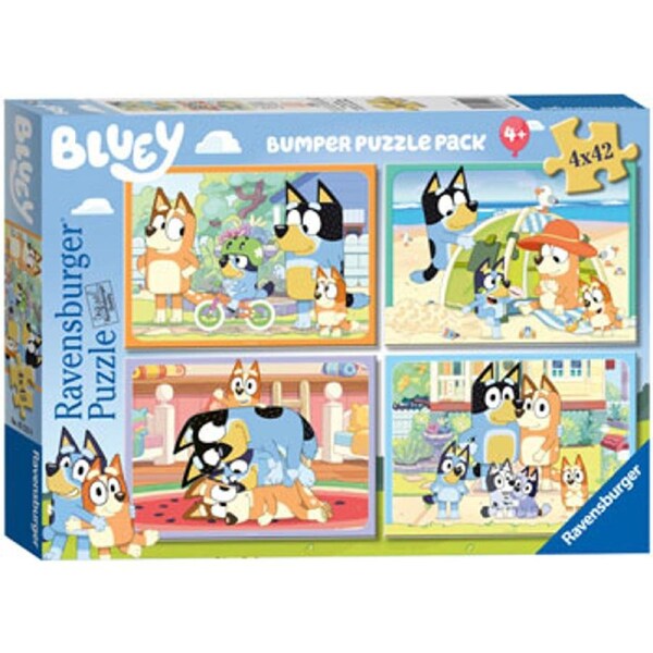 Ravensburger Bluey Gotta Be Done! 4x42 Piece Jigsaw Puzzle