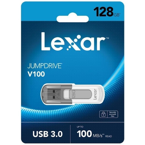 Lexar JumpDrive V100 USB 3.0 Flash Drive Capacity: 128GB