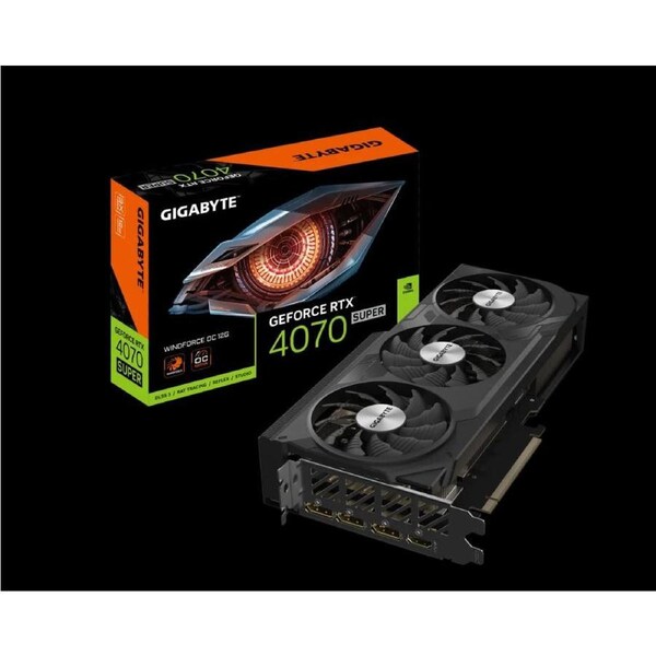 Gigabyte nVidia GeForce RTX 4070 Super WINDFORCE OC 12GD GDDR6X Video Card, PCI-E 4.0,7168 CUDA Cores, 3x DP 1.4a, 1x HDMI 2.1a