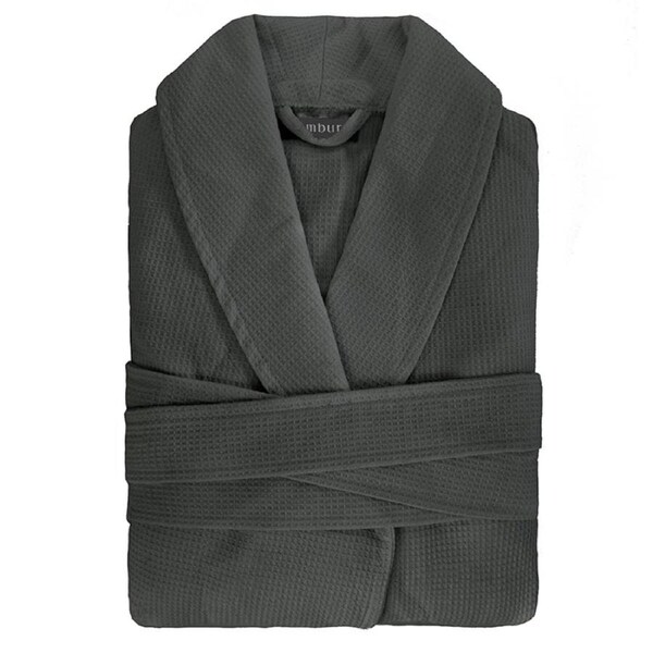 Bambury One Size Charcoal Commercial Waffle Bedroom/Bathroom Robe