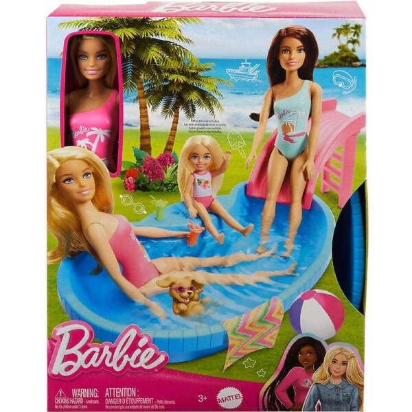 Barbie - Summer Pool With Doll - Mattel