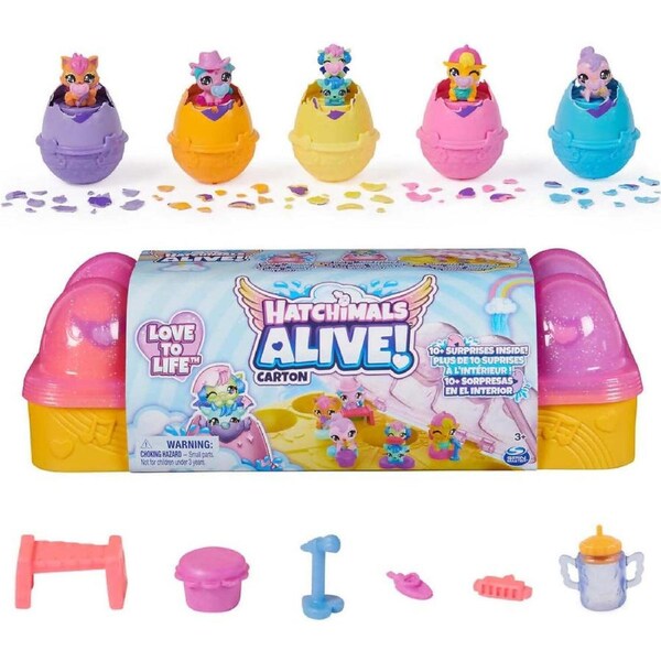 Hatchimals Alive - Pink & Yellow Egg Carton - Spin Master