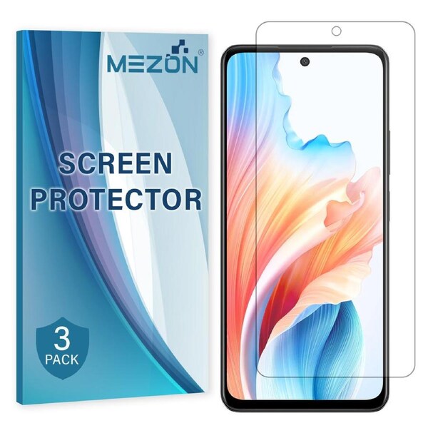 [3 Pack] OPPO A79 5G Ultra Clear Screen Protector Film by MEZON – Case Friendly, Shock Absorption (OPPO A79 5G, Clear)