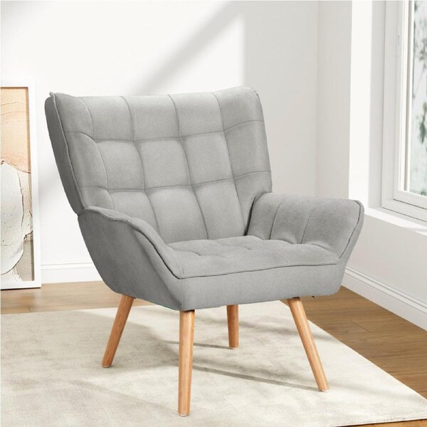 1x Artiss Armchair Fabric Grey Cindy