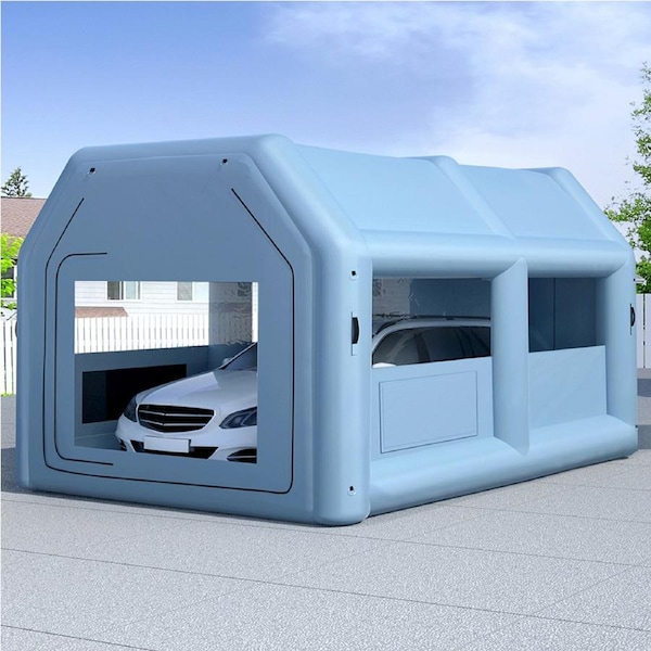 Giantz Inflatable Spray Booth 4X3M Car Paint Tent Filter System Blower