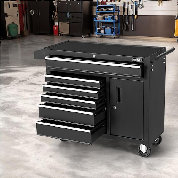 Giantz Tool Chest Trolley 6 Drawers Toolbox Storage Garage Black