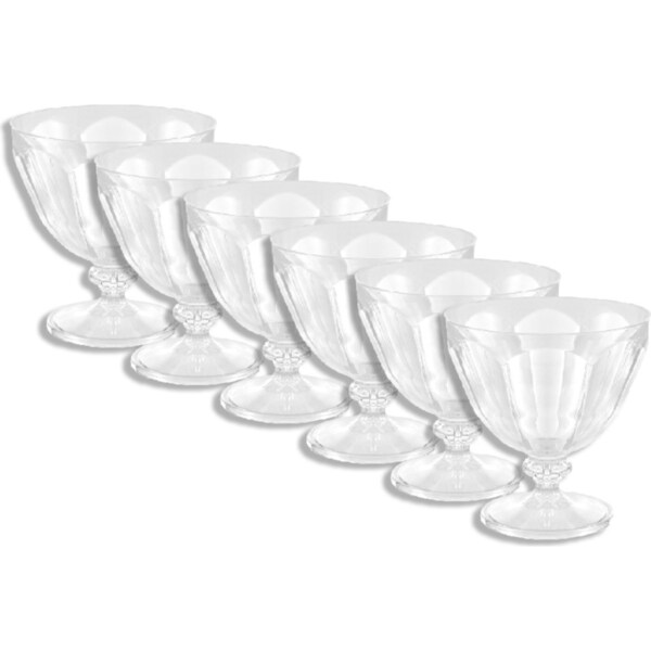 6x Lemon & Lime 510ml Plastic Sundae Ice Cream Cup Outdoor Dessert Mug Clear