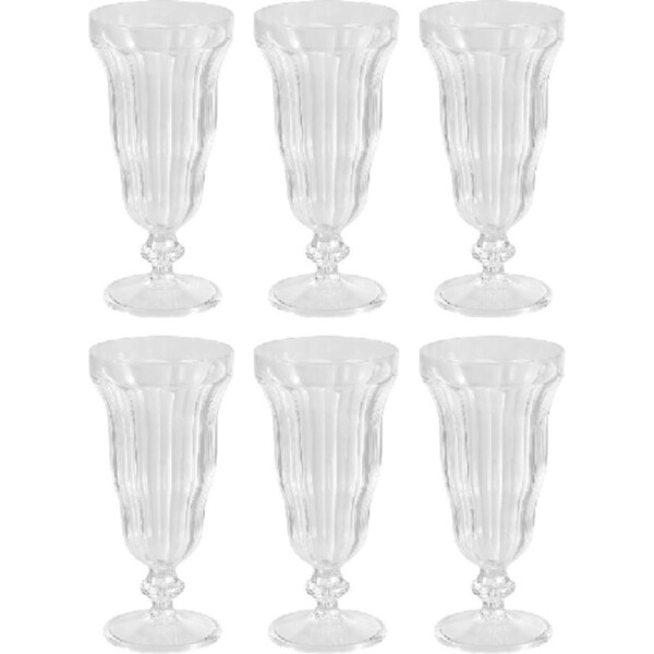 6x Lemon & Lime 410ml Plastic Sundae Ice Cream Cup Outdoor Dessert Clear