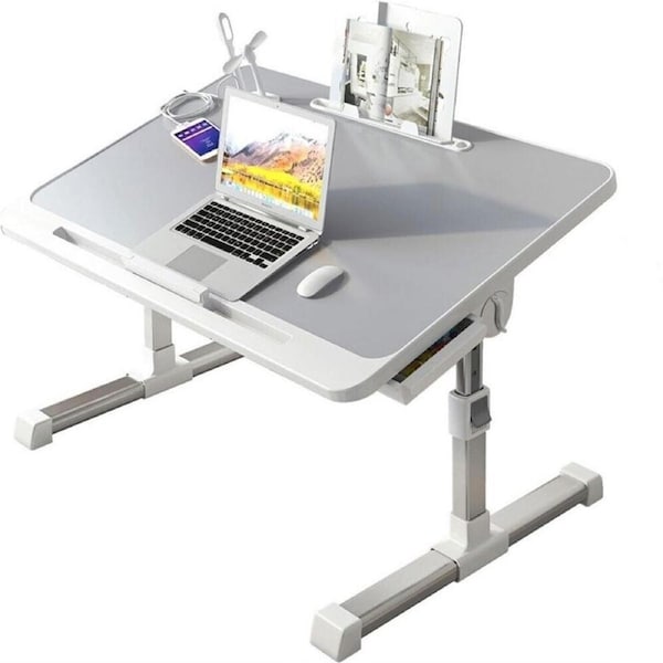 Laptop Bed Tray Desk Adjustable Table Sofa Sit Stand Desktop Computer Stand Fan
