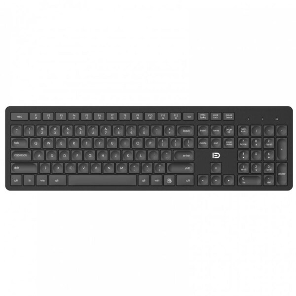 2.4Ghz Wireless Keyboard Mac Windows 106 Key Concave Keycap - Black