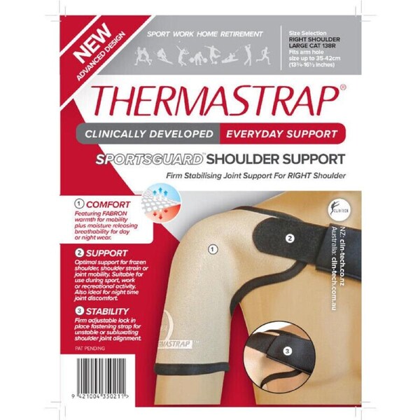 Thermastrap Sportsguard Right Shoulder Support Black - Large
