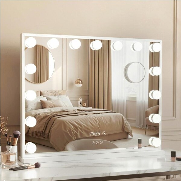 1X 58x45cm Embellir Mirror with Light Hollywood Vanity Makeup Mirrors