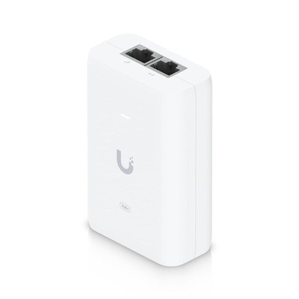 Ubiquiti PoE+ Adapter, U-POE-at, 30W of PoE+, RJ45 Data Input, AC Cable, Suitable For U6 AP (U6-LR, U6-LITE & U6-PRO)