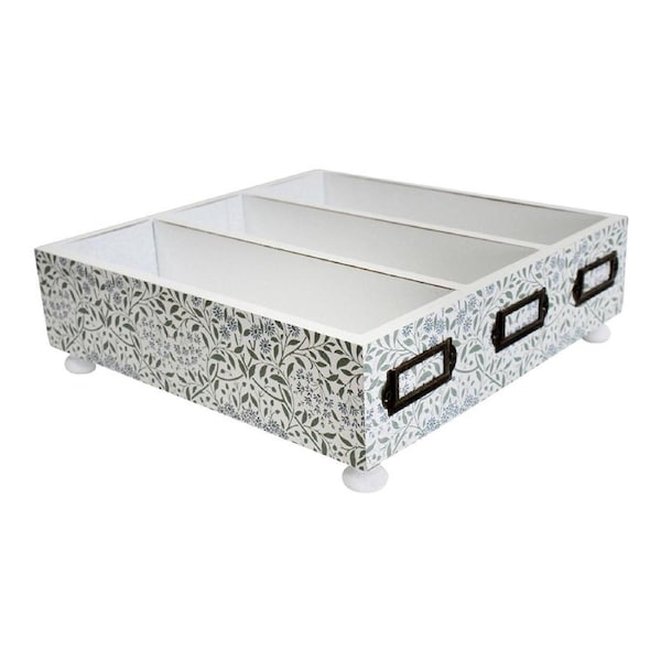 Harvest Wood 26cm Cutlery/Knick-Knack Tray Home/Kitchen Storage Organiser White