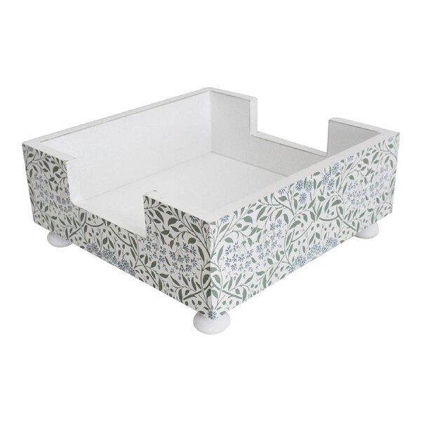 Harvest Wood 19cm Napkin Holder Home/Kitchen Paper Towel Storage Square White