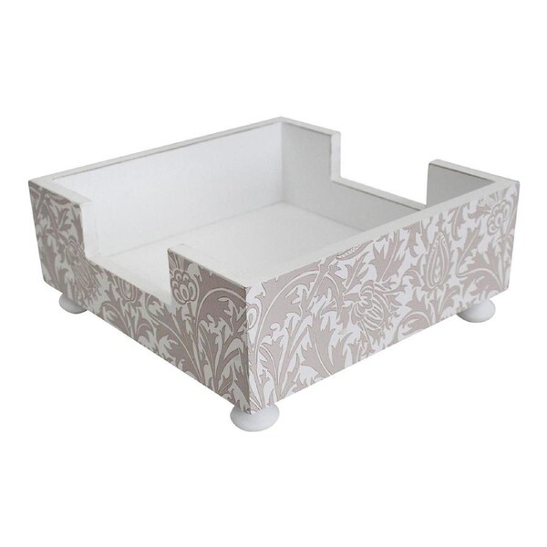 Artichoke Wood 19cm Napkin Holder Home/Kitchen Paper Towel Storage Square White