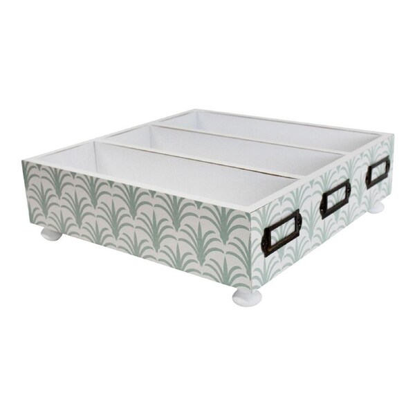 Indies Wood 26cm Cutlery/Knick-Knack Tray Home/Kitchen Decor Organiser White