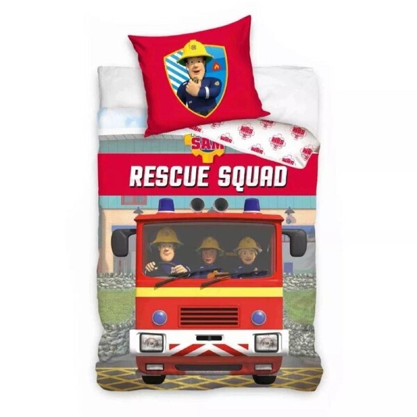 Fireman Sam Rescue Squad Quilt Cover Set - Single Bed