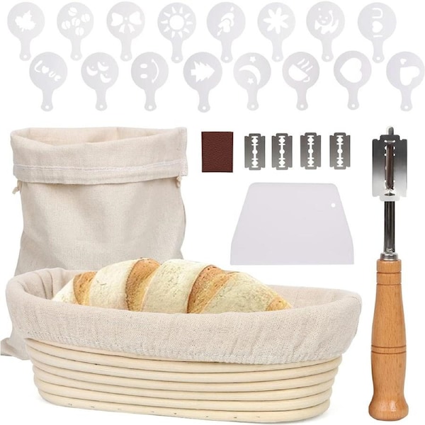 6 Pack Proofing Basket 25x15cm Banneton Cloth Liner Bread Bag