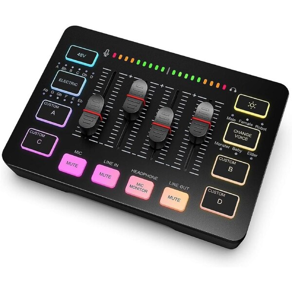 Gaming Audio Mixer Stream PC Mixer XLR