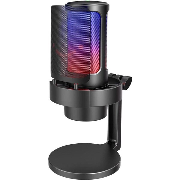 Gaming PC Microphone USB Desktop Condenser RGB Control Mic Recording Streaming