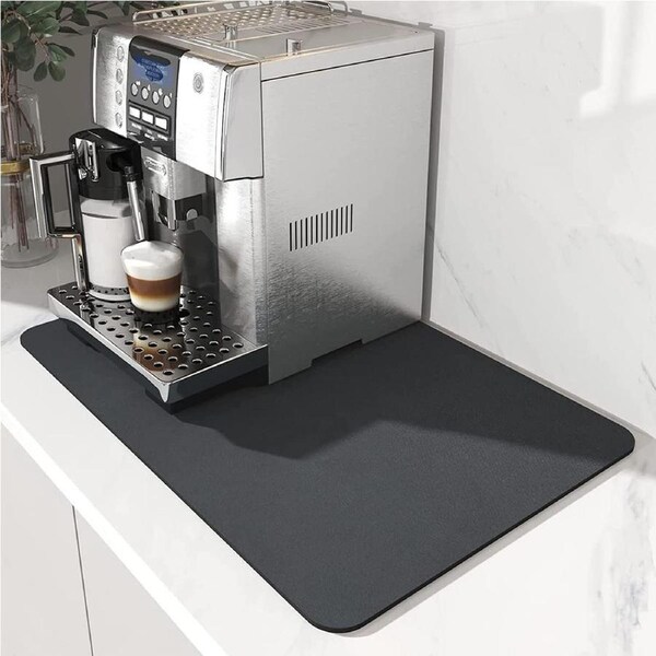 Coffee Mat Hide Stain Rubber Backed Absorbent Kitchen Counter Bar Service Spill Mat