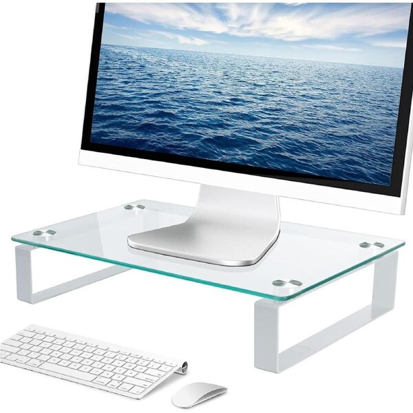 Computer Monitor Stand Riser Dual Metal Frames Laptop PC Screen
