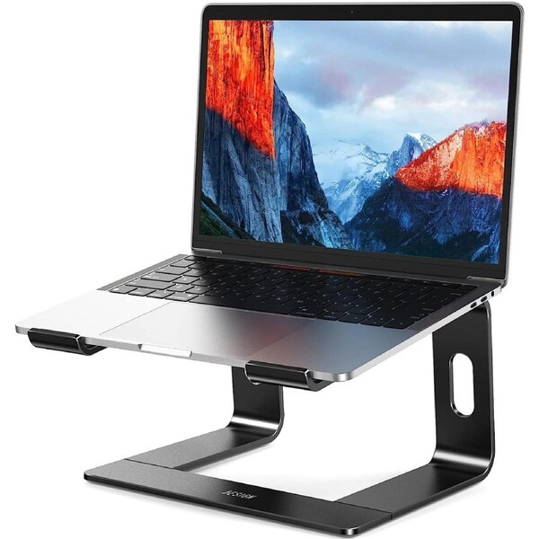 Laptop Stand Aluminum Ergonomic Detachable Riser Holder 10-15.6" Laptops Black