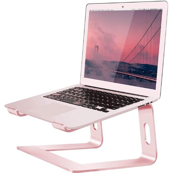 Portable Aluminum Laptop Stand for Mac 10-15.6" Notebook Rose Gold