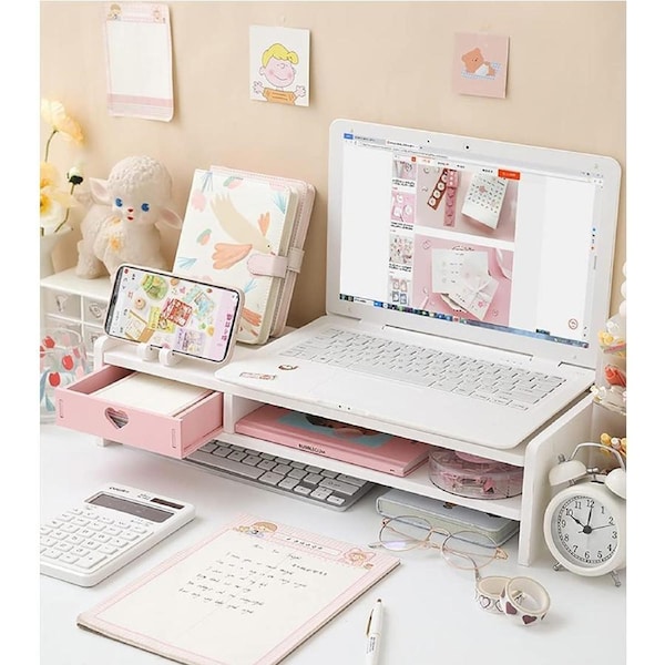 Computer Desk Organizer Monitor Stand Printer Stand Office Supply