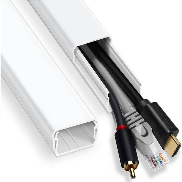 TV Wall Cord Hider Cable Covers Paintable Wall Kit White