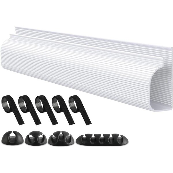 Cable Management 31.5in J Channel 2Pack Raceway Under Desk Adhesive Stripe