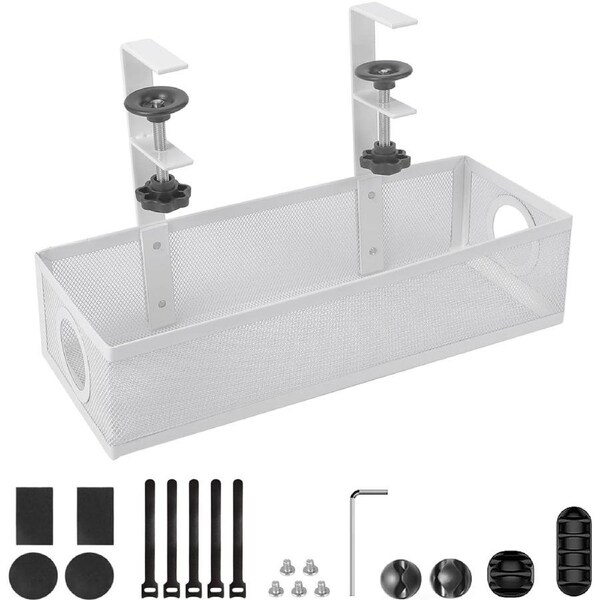 Under Desk Cable Management Tray Wire Organizer Rack Basket Office Home Standing Desk