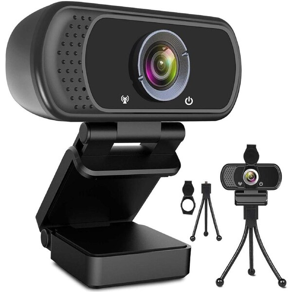 HD 1080p Webcam for PC Laptop, USB Microphone, Video 110° Widescreen