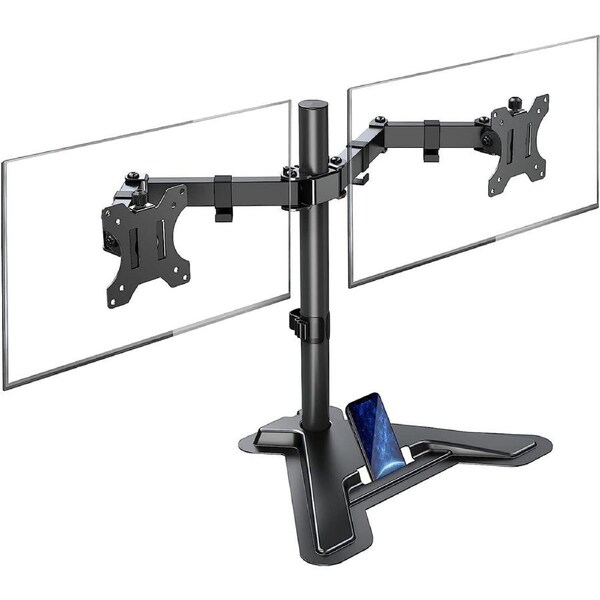 Dual Monitor Stand Desk Mount Height Adjustable 2 Screens 27in