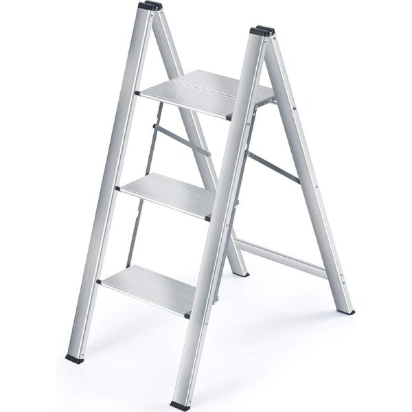 3 Step Aluminium Folding Step Stool Portable Ladder Large Platform