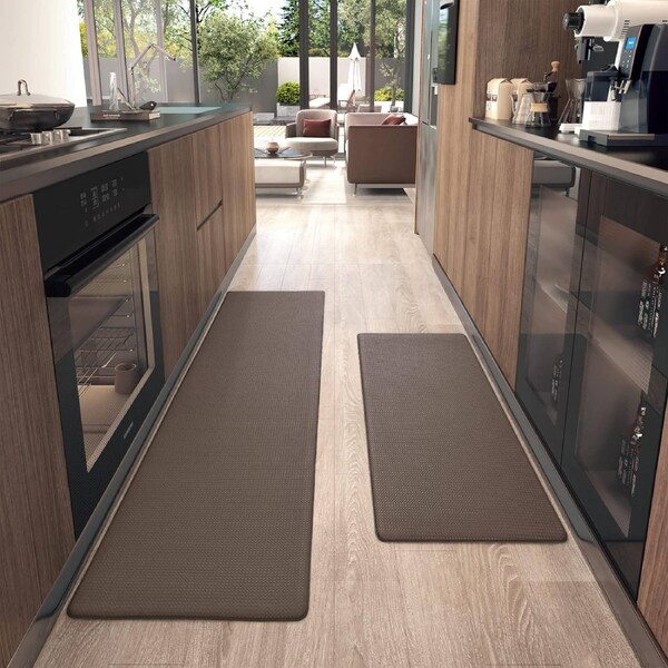 2pc Kitchen Floor Mats Set Non Slip Waterproof Anti Fatigue