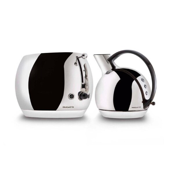 Bugatti Italy Romeo Toaster and Giulietta Kettle Set - Chrome