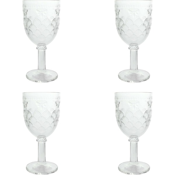 4x Stemmed Bee 17cm Red Wine Glass Drinking Goblet/Cocktail Glassware Cup Clear